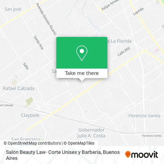 Mapa de Salón Beauty Law- Corte Unisex y Barberia