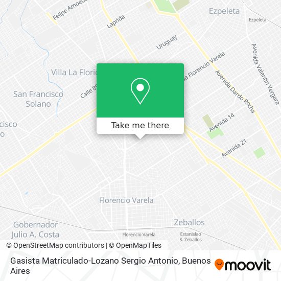 Mapa de Gasista Matriculado-Lozano Sergio Antonio