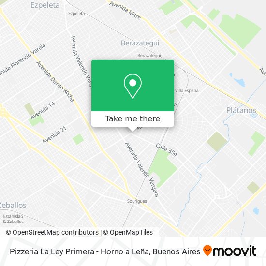 Mapa de Pizzeria La Ley Primera - Horno a Leña