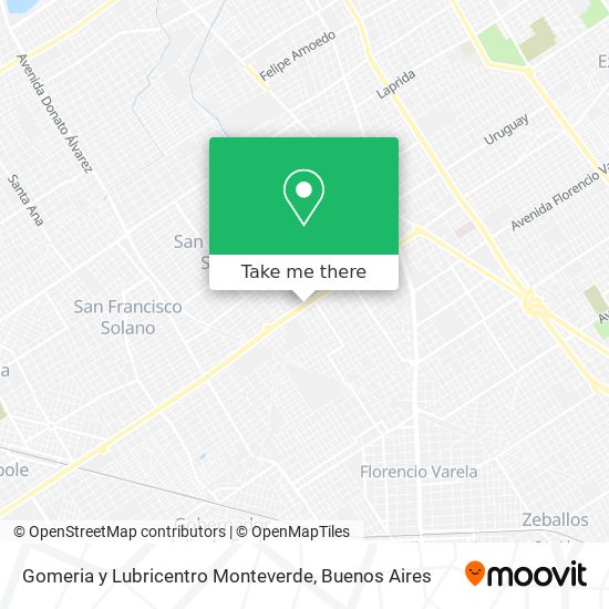 Gomeria y Lubricentro Monteverde map