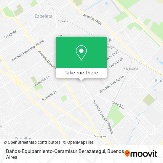 Baños-Equipamiento-Ceramisur Berazategui map