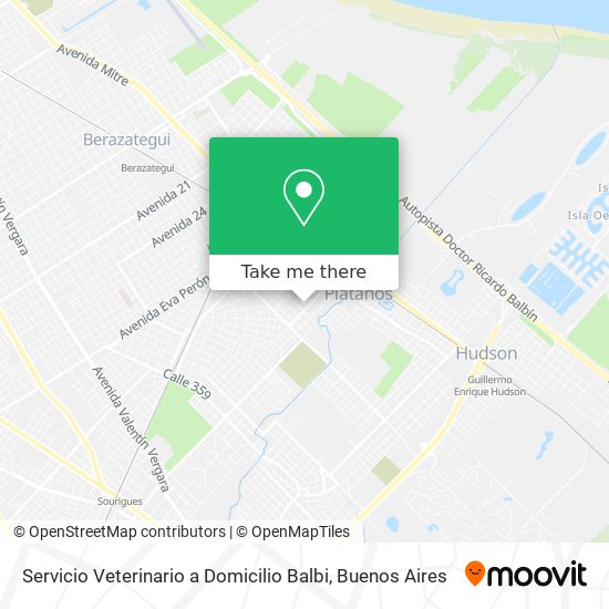 Mapa de Servicio Veterinario a Domicilio Balbi