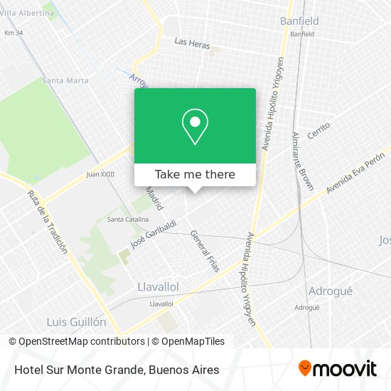 Mapa de Hotel Sur Monte Grande