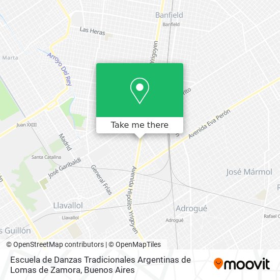 Mapa de Escuela de Danzas Tradicionales Argentinas de Lomas de Zamora