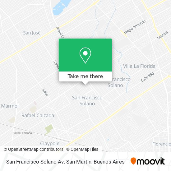 San Francisco Solano Av: San Martin map