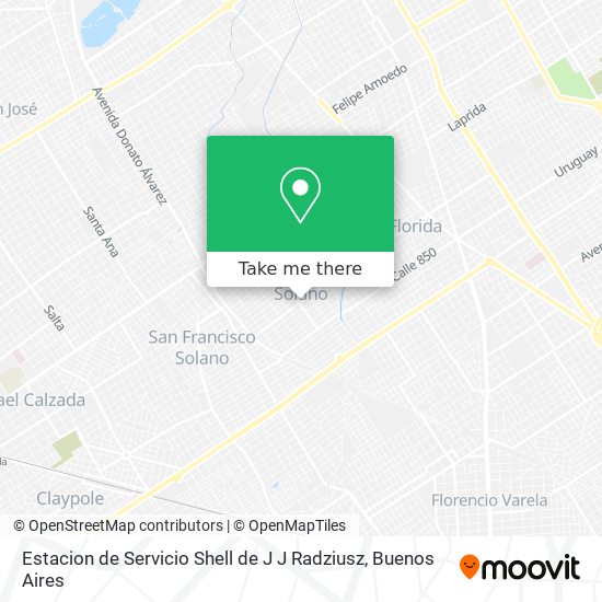 Estacion de Servicio Shell de J J Radziusz map