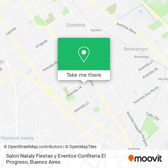 Mapa de Salon Nataly Fiestas y Eventos-Confiteria El Progreso