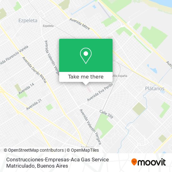 Construcciones-Empresas-Aca Gas Service Matriculado map