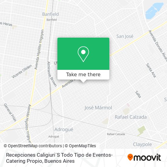 Mapa de Recepciones Caligiuri´S Todo Tipo de Eventos-Catering Propio