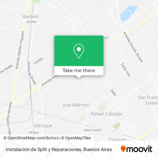 Mapa de Instalacion de Split y Reparaciones