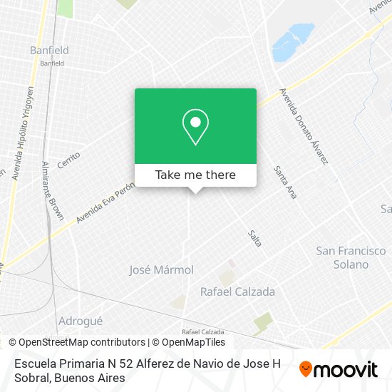 Mapa de Escuela Primaria N 52 Alferez de Navio de Jose H Sobral