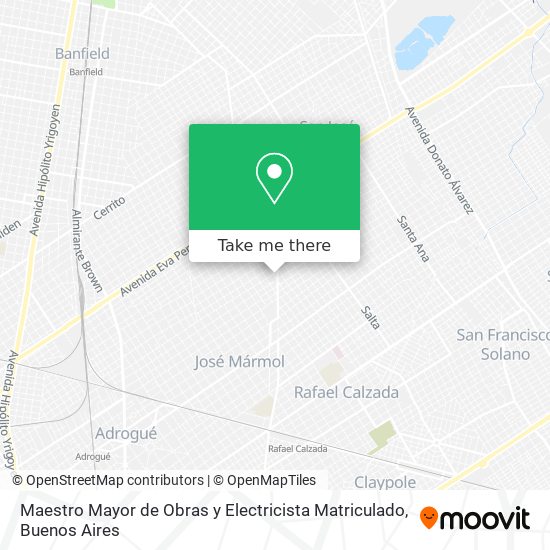 Maestro Mayor de Obras y Electricista Matriculado map