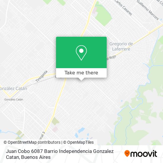 Juan Cobo 6087 Barrio Independencia Gonzalez Catan map