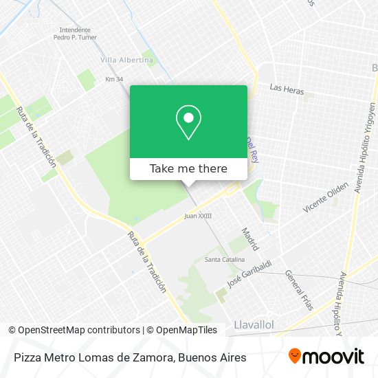 Mapa de Pizza Metro Lomas de Zamora