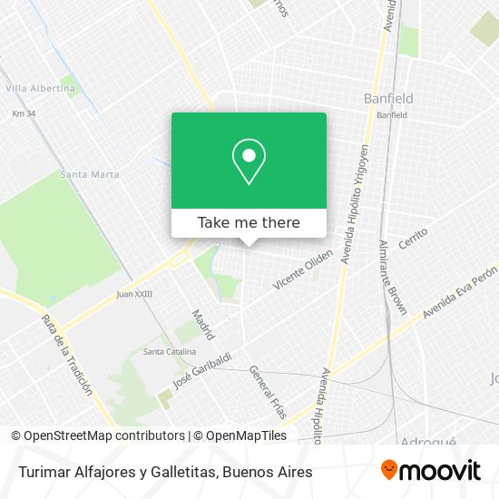 Mapa de Turimar Alfajores y Galletitas