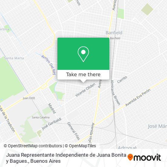 Juana Representante Independiente de Juana Bonita y Bagues. map
