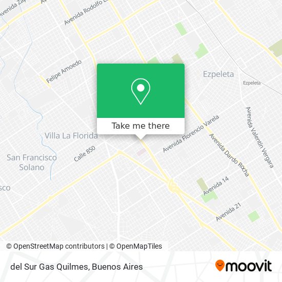 del Sur Gas Quilmes map