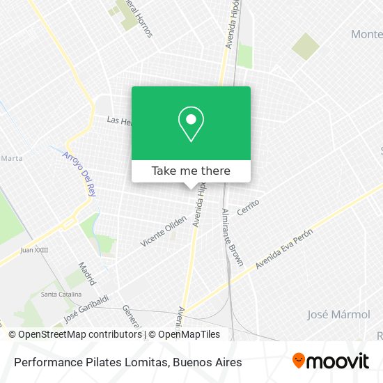 Performance Pilates Lomitas map