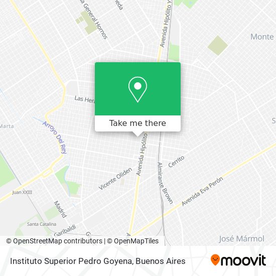 Mapa de Instituto Superior Pedro Goyena