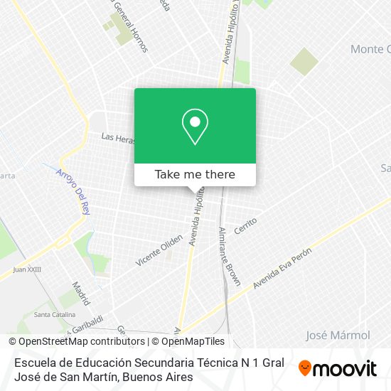 Mapa de Escuela de Educación Secundaria Técnica N 1 Gral José de San Martín