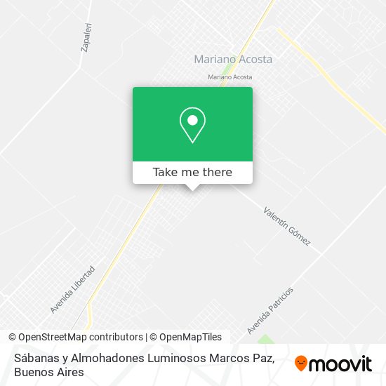 Sábanas y Almohadones Luminosos Marcos Paz map