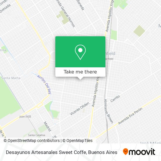 Mapa de Desayunos Artesanales Sweet Coffe