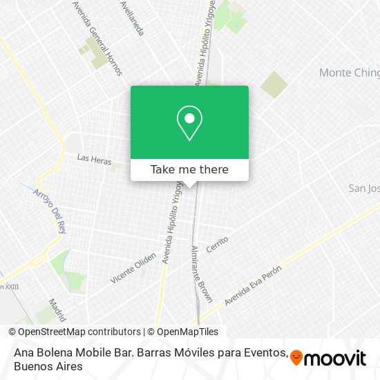 Mapa de Ana Bolena Mobile Bar. Barras Móviles para Eventos