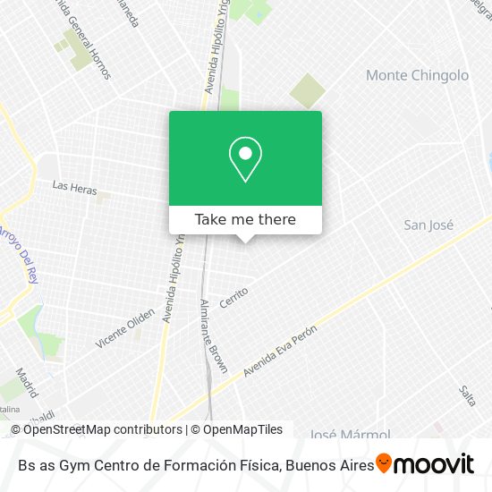 Mapa de Bs as Gym Centro de Formación Física