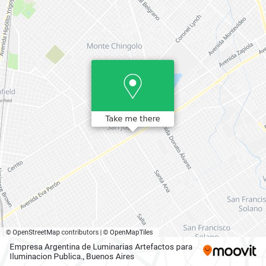 Empresa Argentina de Luminarias Artefactos para Iluminacion Publica. map