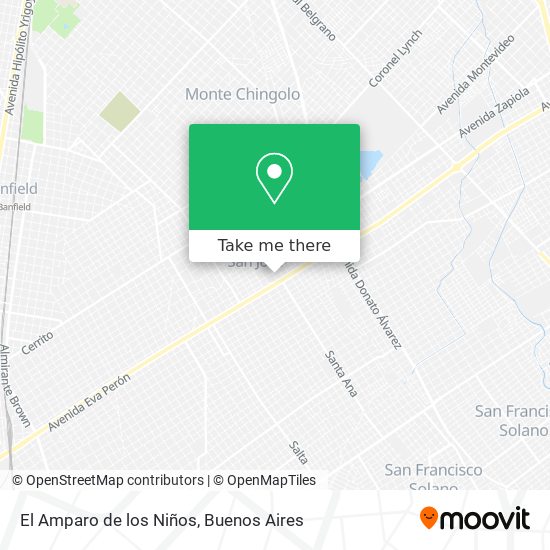 El Amparo de los Niños map