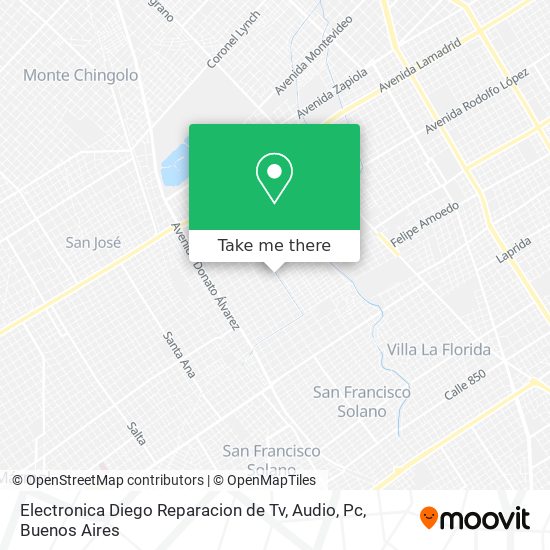 Mapa de Electronica Diego Reparacion de Tv, Audio, Pc