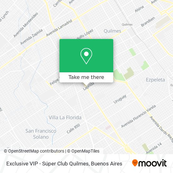 Mapa de Exclusive VIP - Súper Club Quilmes