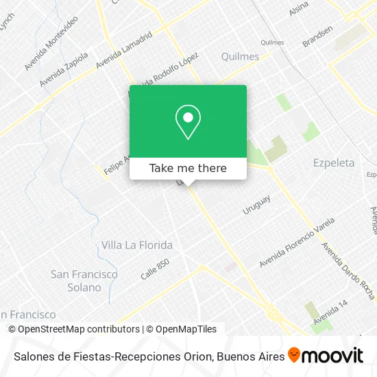 Mapa de Salones de Fiestas-Recepciones Orion