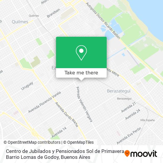 Mapa de Centro de Jubilados y Pensionados Sol de Primavera Barrio Lomas de Godoy