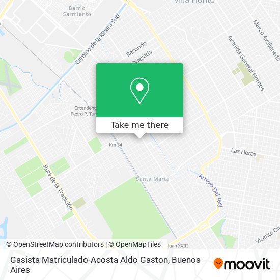 Mapa de Gasista Matriculado-Acosta Aldo Gaston