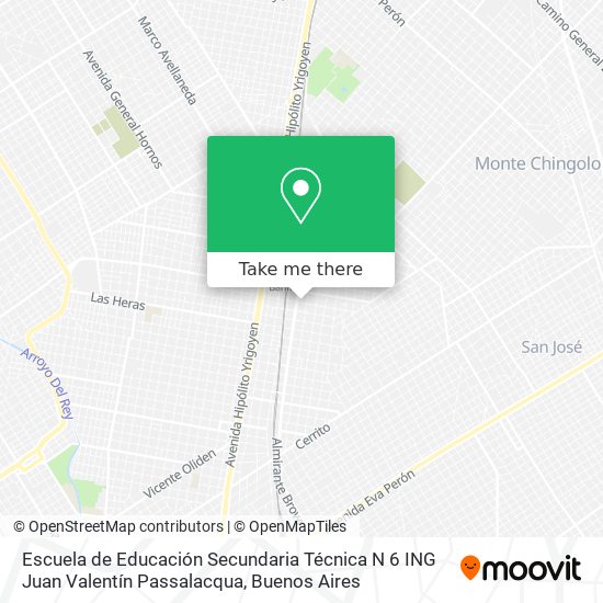 Escuela de Educación Secundaria Técnica N 6 ING Juan Valentín Passalacqua map