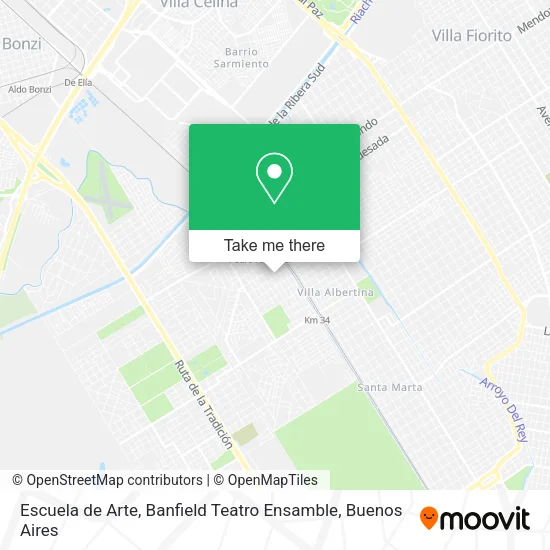 Mapa de Escuela de Arte, Banfield Teatro Ensamble