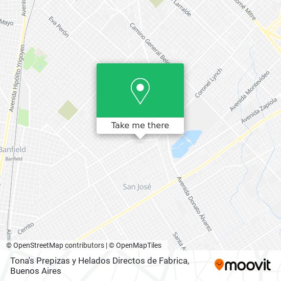 Mapa de Tona's Prepizas y Helados Directos de Fabrica