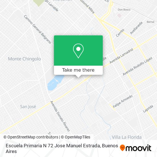 Mapa de Escuela Primaria N 72 Jose Manuel Estrada