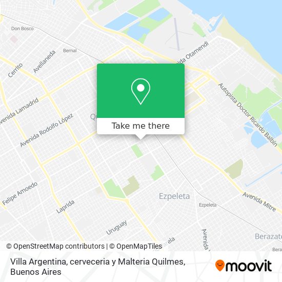 Mapa de Villa Argentina, cerveceria y Malteria Quilmes