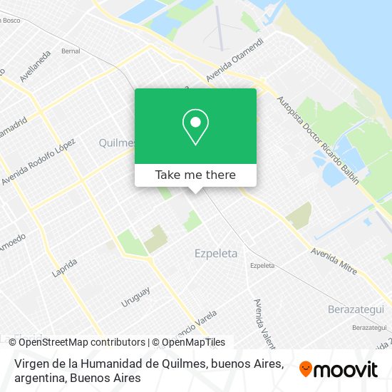 Virgen de la Humanidad de Quilmes, buenos Aires, argentina map