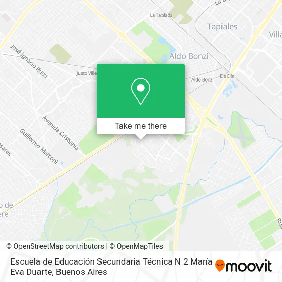 Mapa de Escuela de Educación Secundaria Técnica N 2 María Eva Duarte