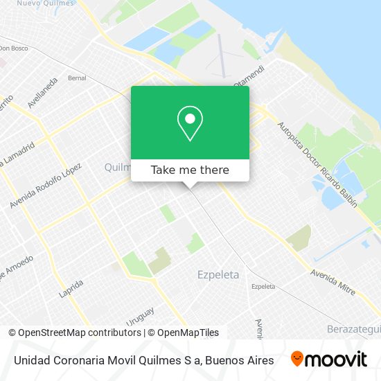 Unidad Coronaria Movil Quilmes S a map