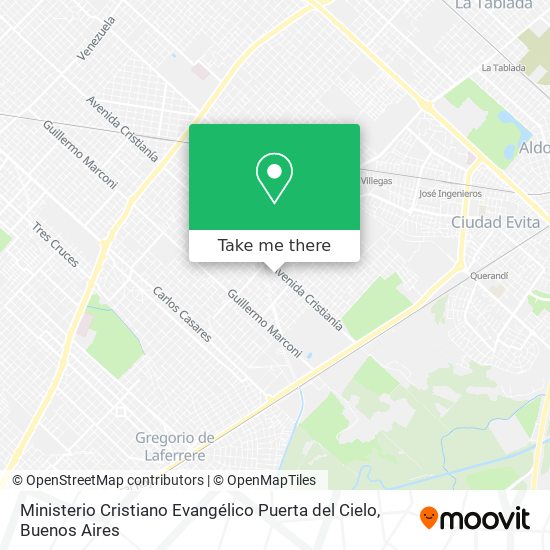 Mapa de Ministerio Cristiano Evangélico Puerta del Cielo