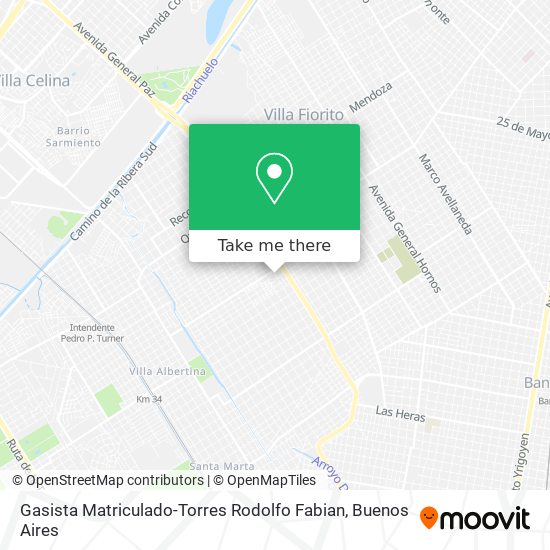 Mapa de Gasista Matriculado-Torres Rodolfo Fabian