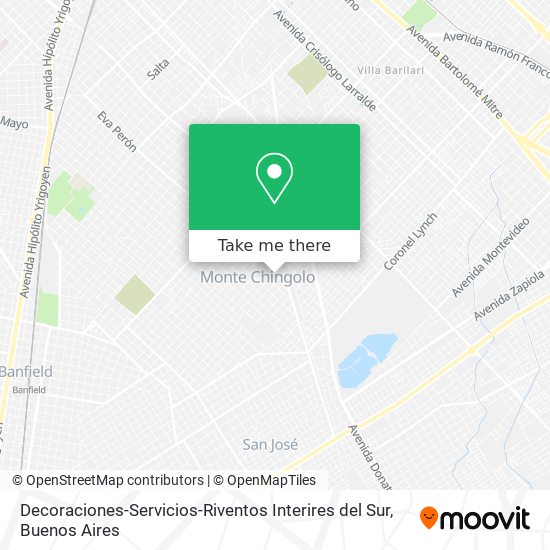 Mapa de Decoraciones-Servicios-Riventos Interires del Sur