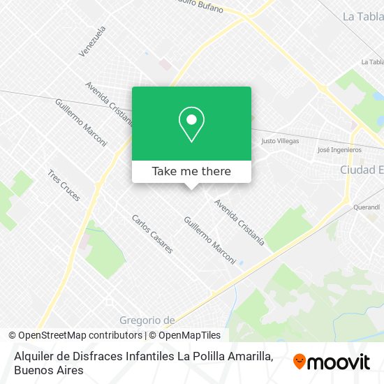 Mapa de Alquiler de Disfraces Infantiles La Polilla Amarilla