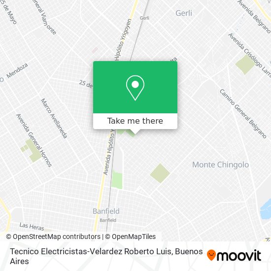 Mapa de Tecnico Electricistas-Velardez Roberto Luis