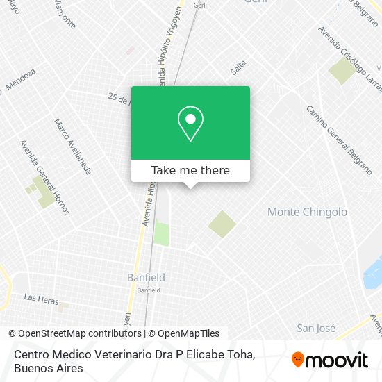 Mapa de Centro Medico Veterinario Dra P Elicabe Toha