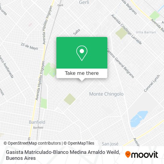 Gasista Matriculado-Blanco Medina Arnaldo Weild map
